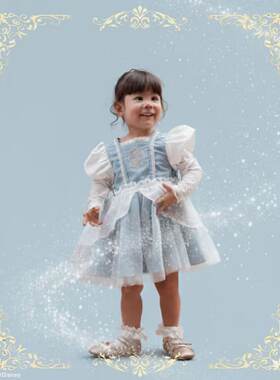 现货当天日单小木马公主裙子女童2026新款儿童生日礼服连衣裙