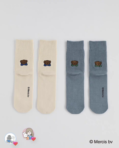 当天发日单兔子熊可爱长筒袜亲子米菲刺绣鲍里斯儿童成人亲子可爱