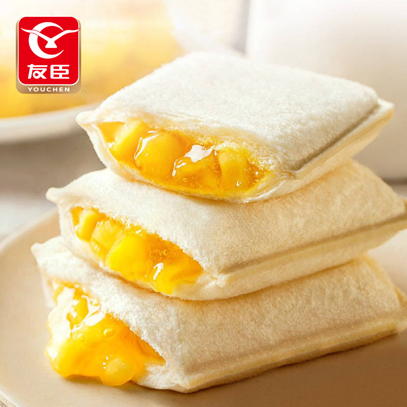 3友臣菠萝果粒夹心吐司营养早餐食品三明治口袋小面包零食整箱500g