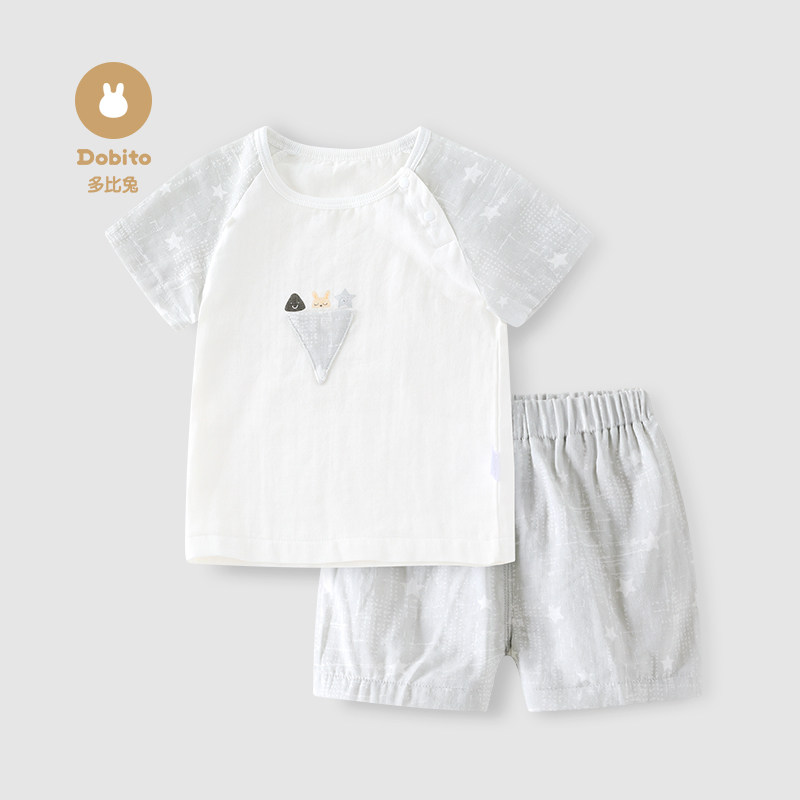 多比兔男童夏装套装2022新款夏季宝宝儿童婴儿双层纱布短裤两件套,童装/婴儿装/亲子装,套装,淘宝优惠券,粉丝福利购,淘宝优惠卷