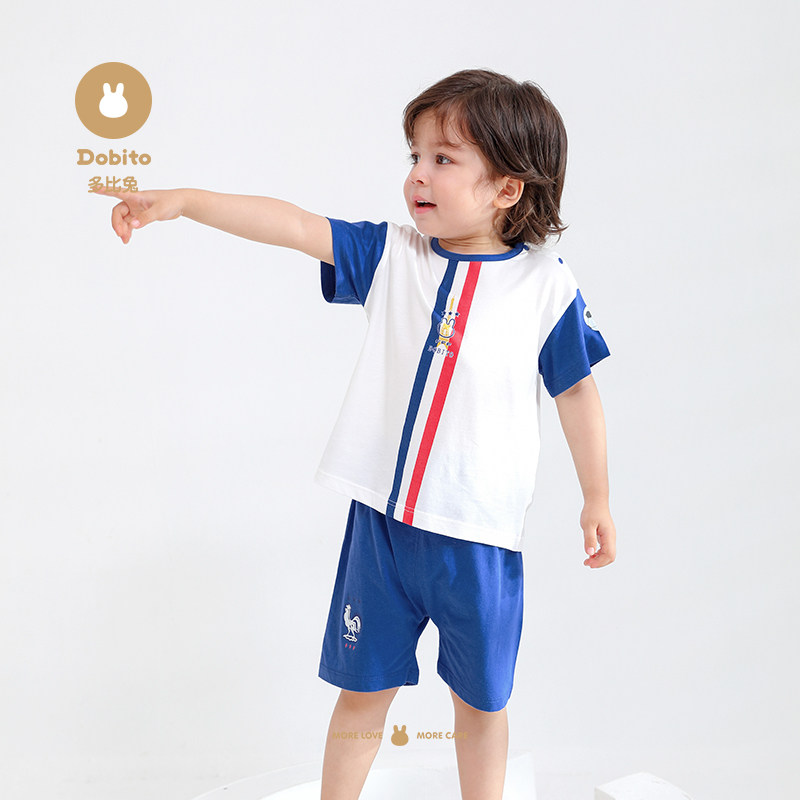 多比兔 宝宝夏装套装纯棉儿童短袖男童T恤短裤薄夏季婴儿两件套女,童装/婴儿装/亲子装,套装,淘宝优惠券,粉丝福利购,淘宝优惠卷
