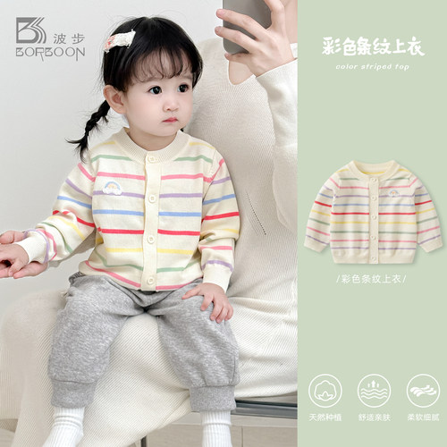 宝宝外套春装针织开衫女童上衣