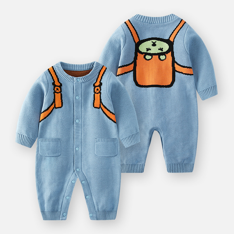 婴儿衣服秋冬男宝宝连体衣加厚