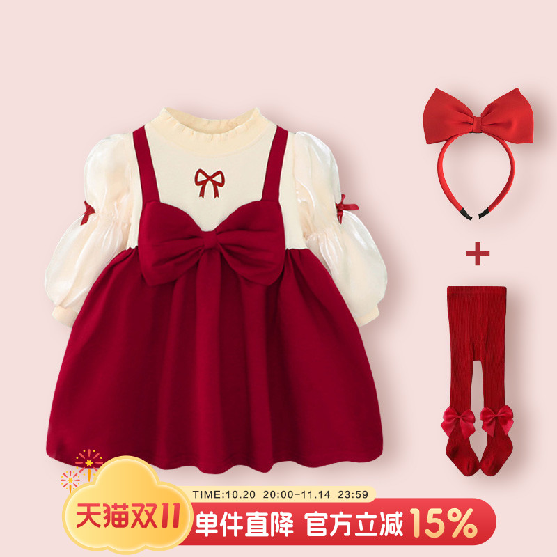 女童连衣裙女宝宝周岁礼服公主裙