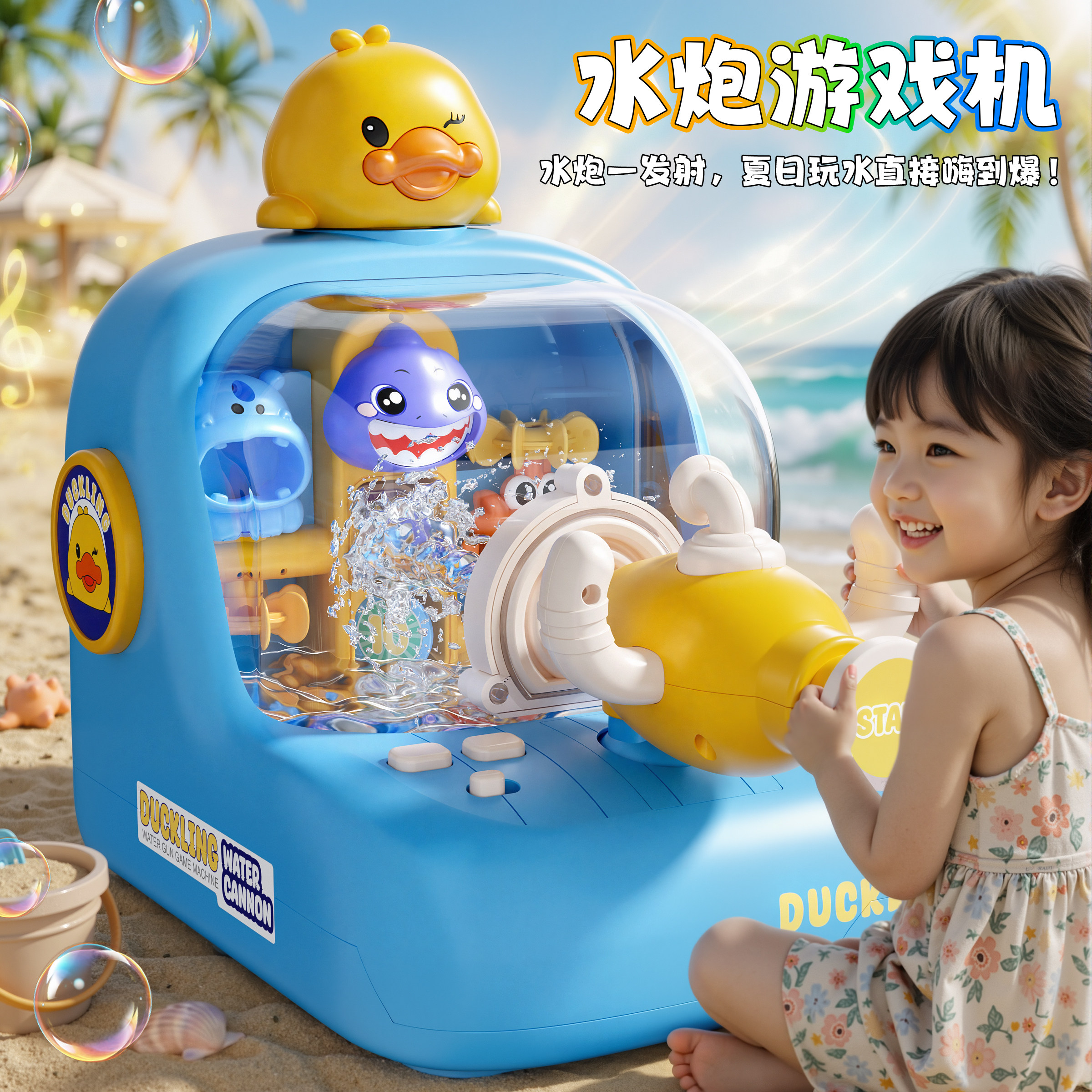 2026新款射水游戏机儿童玩具电动水枪男孩女戏水玩水喷水生日礼物