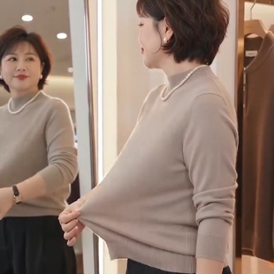 秋冬新款半高领套头毛衣针织衫女款上衣加厚打底衫女装搭