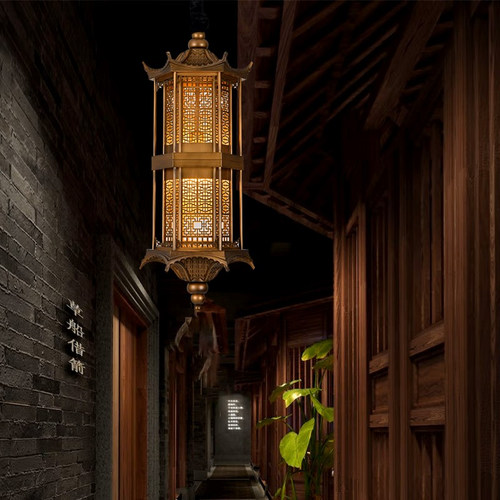 新中式禅意吊灯寺院灯宫殿中餐厅餐馆火锅店吊灯宝塔房子茶室灯具
