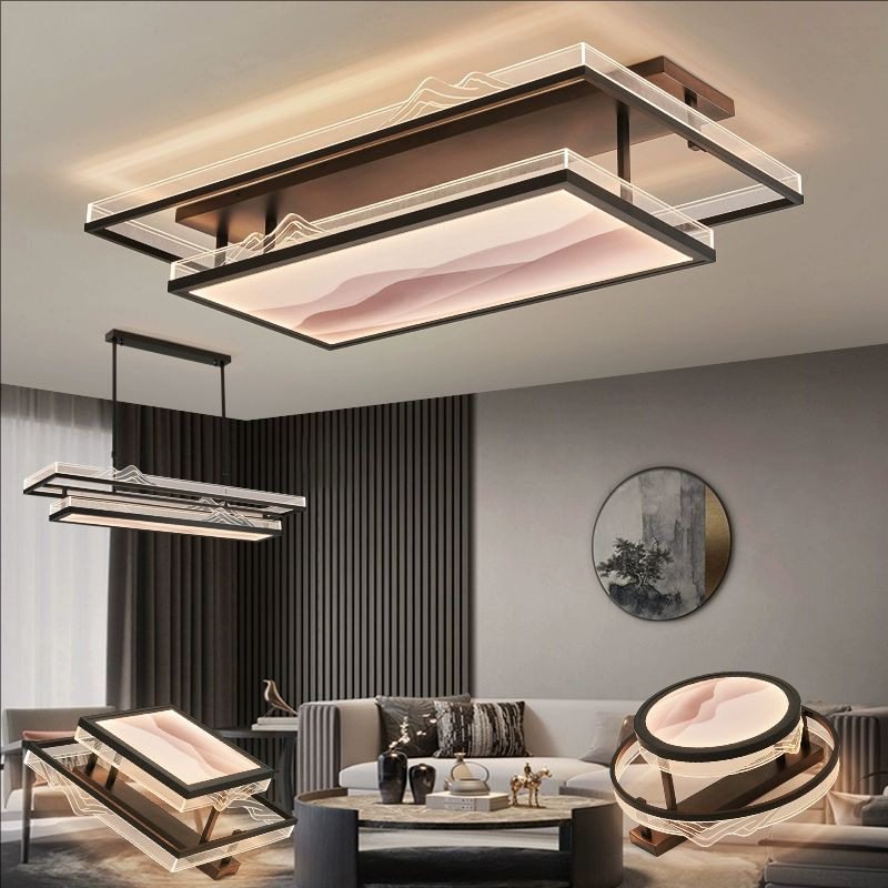 新中式吸顶灯新款长方形led客厅主灯全屋灯具套餐中国风卧室灯饰,家装灯饰光源,客厅吸顶灯,淘宝优惠券,粉丝福利购,淘宝优惠卷
