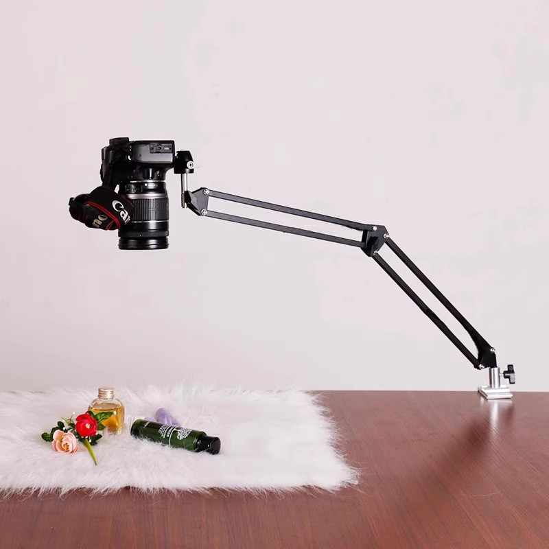 桌面相机支架摄像微单摄影拍摄直播横杆悬臂架子单反俯拍支架