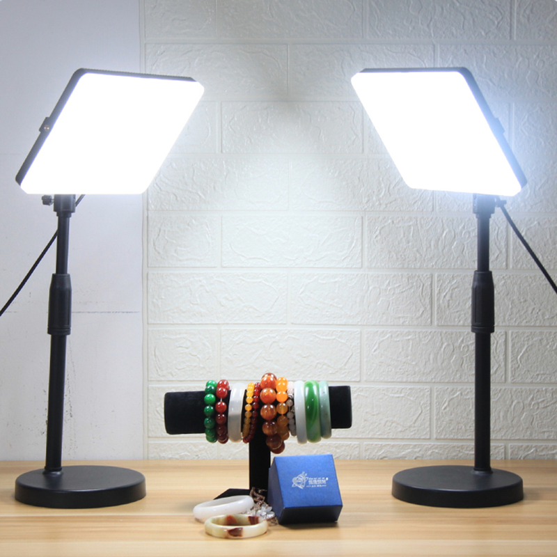 直播补光灯珠宝玉石翡翠直播灯桌面拍摄饰品手镯文玩美食平板方灯摄影直播间专用静物拍摄灯补光灯