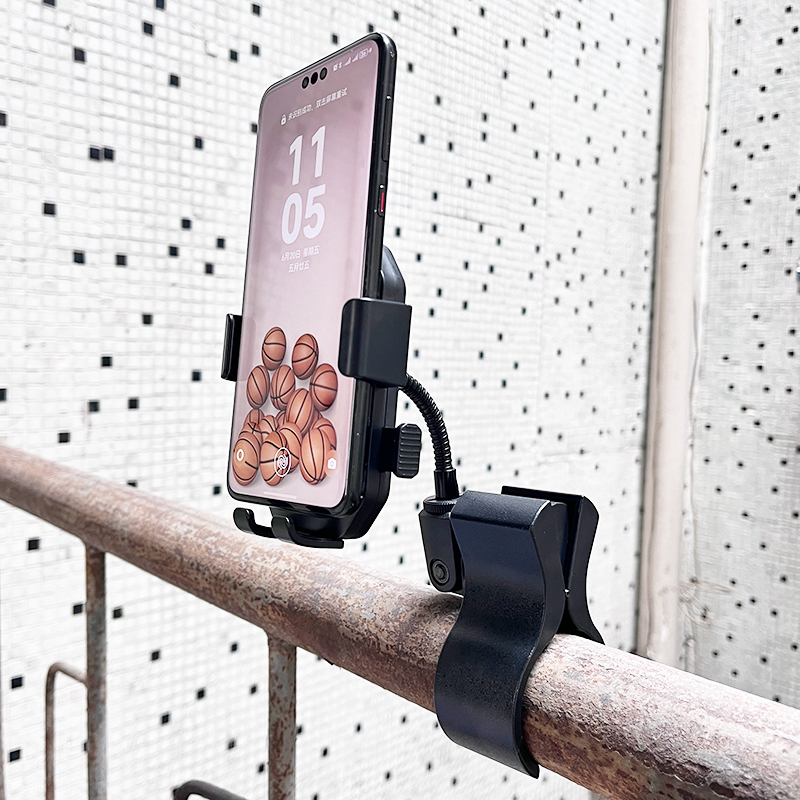 夹粗圆管子专用手机支架
