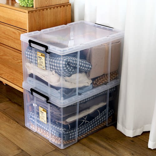 透明直角54L加厚收纳箱