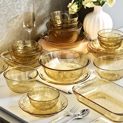 饭盘耐高温家用玻璃碗烤盘