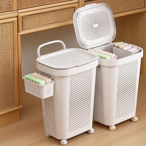 脏衣篓脏衣服收纳筐带盖可移动