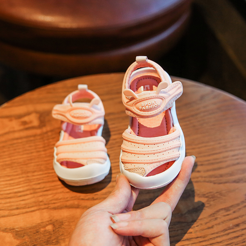 小宝宝鞋婴儿学步鞋软底防滑0-1-3一岁2男女童幼儿包头凉鞋春夏季