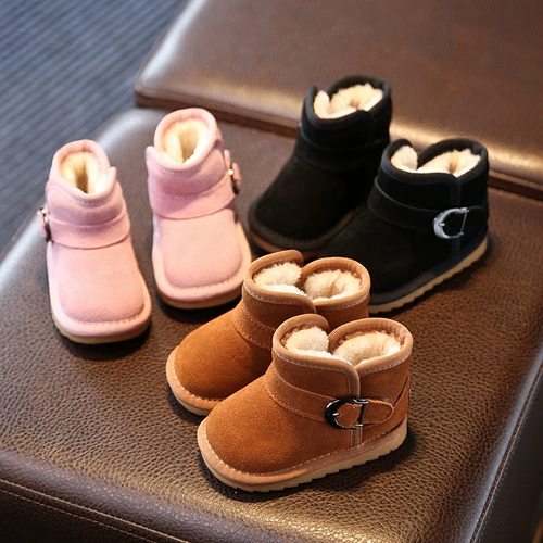 Детская обувь для раннего возраста подходит для мужчин и женщин, флисовые высокие зимние сапоги, мягкая подошва