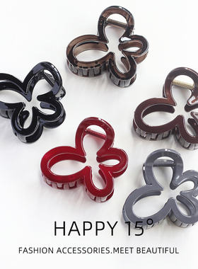 简约发卡蝴蝶结半扎发夹女后脑勺高级感盘发抓夹时尚百搭鲨鱼夹子