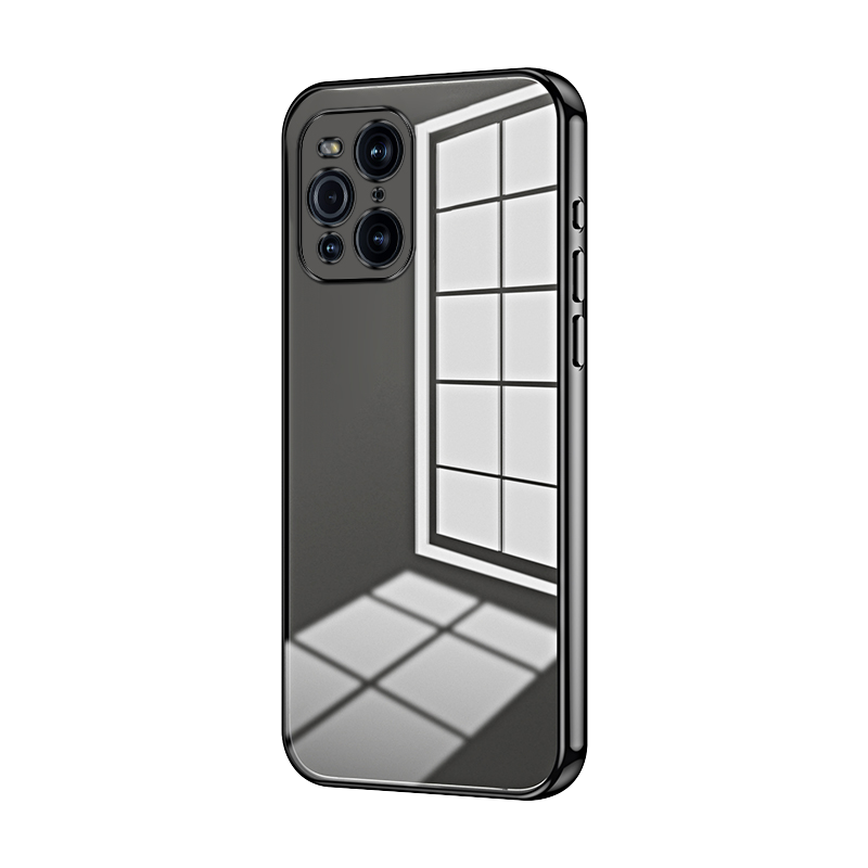 逸圣适用于OPPO Find X5手机壳X6Pro黑银X8s+蓝色findX7Ultra电镀X3超薄透明保护套X7软硅胶防摔男女高级感壳