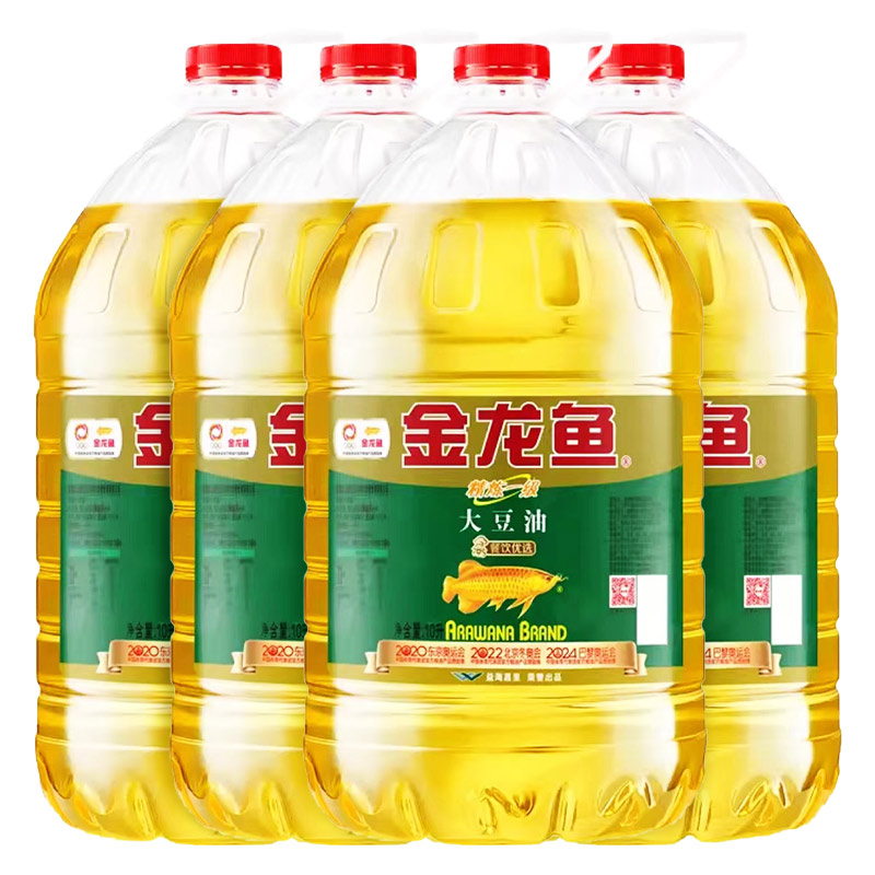 金龙鱼精炼一级大豆油10L*4桶餐饮专用大桶装烹饪煎炸食用油40L