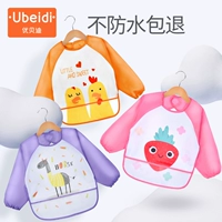 Детский демисезонный нагрудник, детское водонепроницаемое термобелье для еды, лонгслив, фартук, с карманом, анти-грязь, сзади на завязках