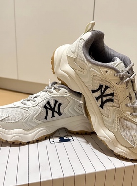 MLB 纽约洋基队 时尚老爹鞋 男女同款 象牙白色 3ASHC055N-50IVS
