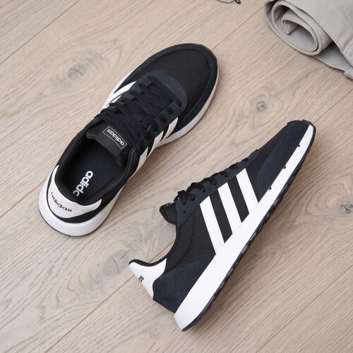 adidas neo Run 60s 2.0 复古低帮跑步鞋 男女同款 黑白JS3021