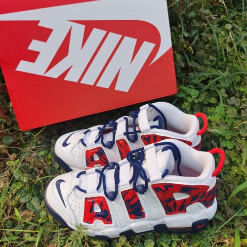 NikeAir More Uptempo 蛇纹 GS 中帮鞋 白红 男女同款CZ7885-100