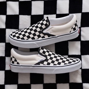 万斯/Vans CLASSIC SLIP-ON 棋盘格 低帮 板鞋 男女同款 黑白