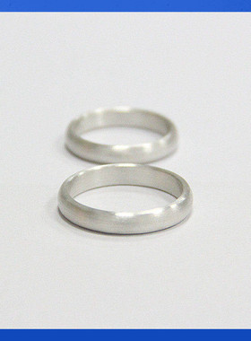 定做素圈999纯银简约情侣