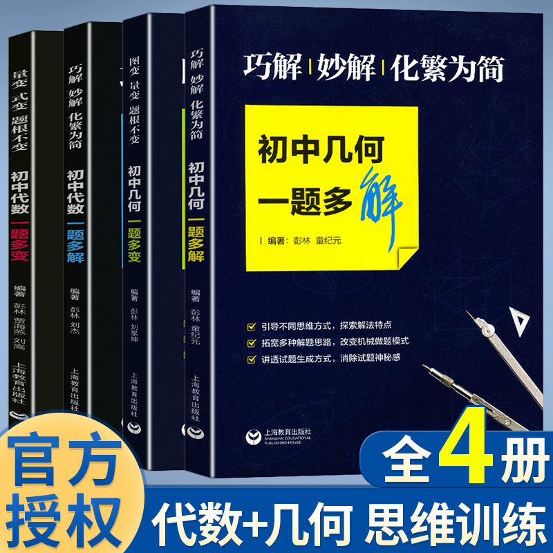 初中数学代数/几何一题多解一题多变  初中数学压轴题专项练习必刷题七八九年级上下册数学精讲精练2024中考数学解题技巧思维训练 书籍/杂志/报纸 中学教辅 原图主图