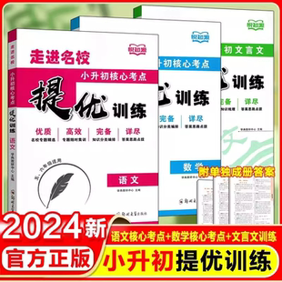 2024秋新版走进名校小升初核心考点文言文语文数学提优训练语数全国版适用六年级小学升初中初一七年级人教版同步专项训练悦知源
