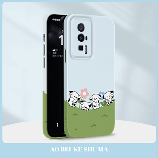 防摔mik60e带挂绳 k40pro菲林硅胶k50至尊版 夏季 草地适用于红米k60手机壳卡通ins小狗支架k60Pro可爱男女新款