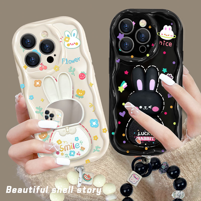 可爱卡通奶油纹全包防摔支架