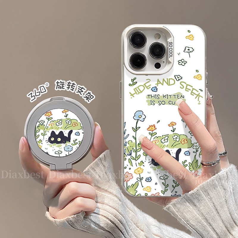 适用华为mate70手机彩银支架壳