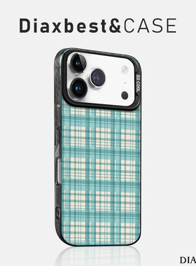 适用苹果17promax手机壳薄荷绿格iPhone16Pro华为mate70荣耀400小米15新款nova14手链p80一+ace3彩银rn14磨砂