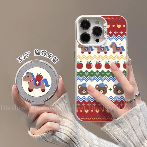 适用华为mate70手机彩银支架壳