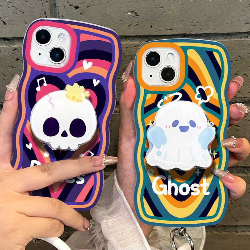 适用于苹果15pro手机壳15波浪边ip13气囊支架15promax新款14promax硅胶全包iPhone13Pro情侣12幽灵搞怪万圣节怎么看?