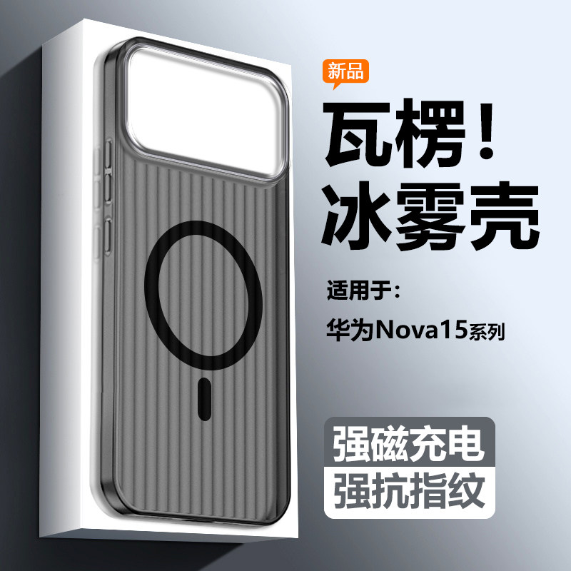 逸晟适用华为Nova15手机壳新款华为nova15Pro瓦楞超薄PP壳15Ultra透明光栅行李箱纹magsafe磁吸防摔简约硬壳
