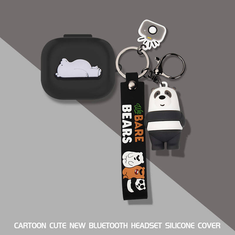 适用JBL WAVE FLEX耳机保护套硅胶防摔带挂件W300升级无线蓝牙耳机保护壳JBL WAVE FLEX硅胶卡通可爱创意挂件