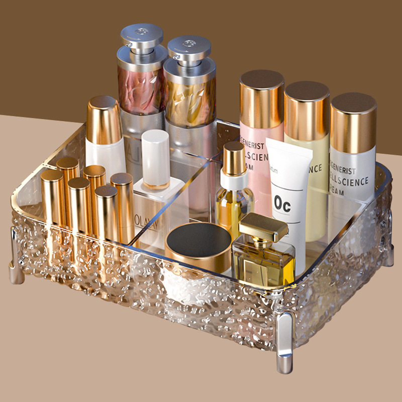 加高带支架桌面化妆品收纳盒轻奢透明置物架护肤品口红杂物整理盒,收纳整理,化妆箱/盒,淘宝优惠券,粉丝福利购,淘宝优惠卷