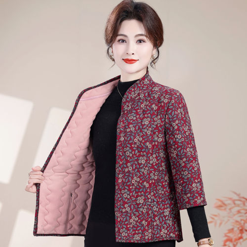 七分袖棉衣马甲女冬季加厚保暖