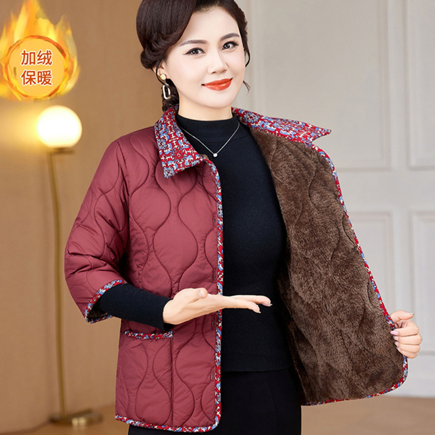 短袖马甲女加绒加厚保暖半袖棉服