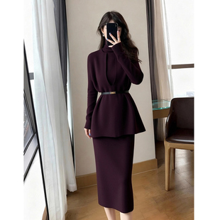 安克拉红色马甲内搭半身裙三件套装女2026超火独特漂亮冬装一整套