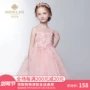 Cô gái ăn mặc váy cưới màu hồng công chúa váy trẻ em váy piano biểu diễn buổi tối váy catwalk chủ váy - Váy trẻ em váy dự tiệc trẻ em cao cấp