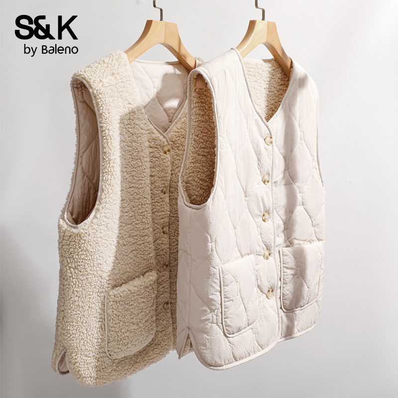 班尼路S&K系列两面穿棉马甲女2025秋冬新款加绒保暖外穿背心上衣H,女装/女士精品,马夹,淘宝优惠券,粉丝福利购,淘宝优惠卷