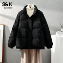 班尼路S&K系列黑色百搭羽绒服女款2025冬季新款韩版保暖休闲外套H