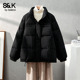 班尼路S&K系列黑色百搭羽绒服女款 保暖休闲外套H 韩版 2026冬季 新款