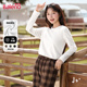 班尼路加绒白色内搭打底衫 t恤保暖上衣M 长袖 女士2026新款 秋冬季
