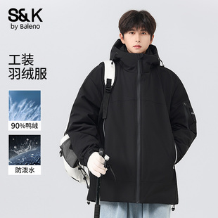 2025新款 班尼路美式 冬季 羽绒服男士 潮牌青少年宽松保暖外套E 工装