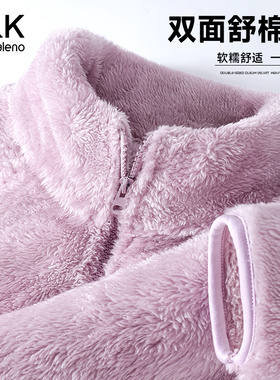 班尼路S&K系列立领加绒外套女2025新款秋冬季加厚开衫棉服上衣M